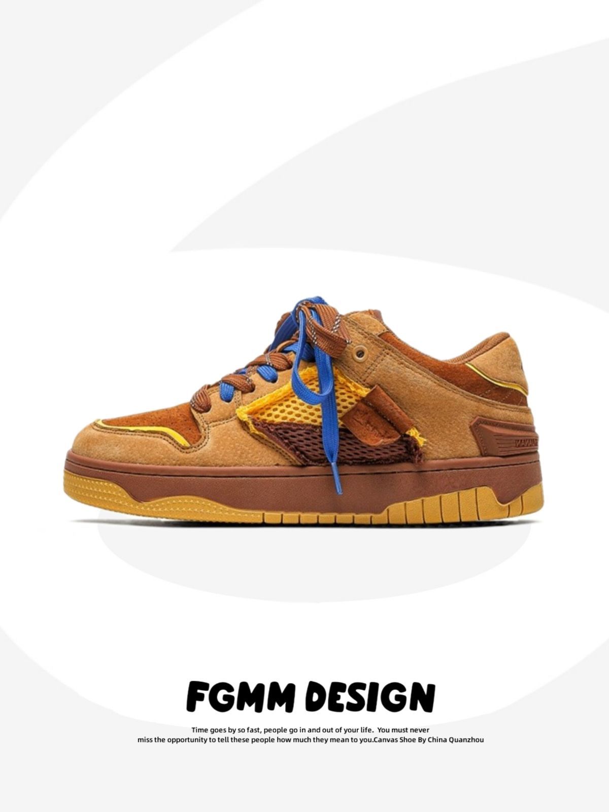 Vintage Sneakers Retro Skate Shoes Couple Matching Shoes Unisex Canvas Shoes - Camel - Size 7(AU7/EU38) — image 4