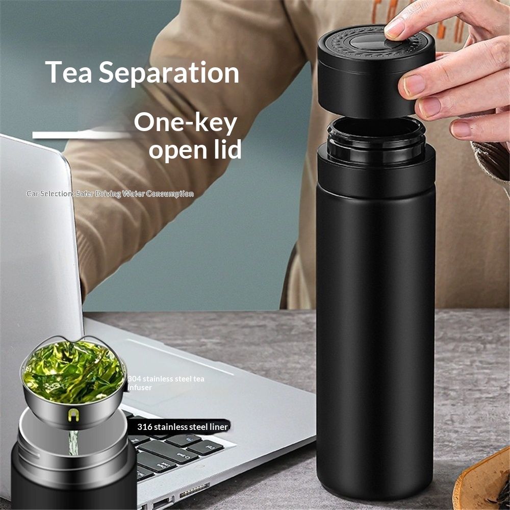 Smart water bottle made of stainless steel, travel mug with intelligent LCD touch screen, insulated or refrigerated, portable travel tea and coffee thermos for — image 4