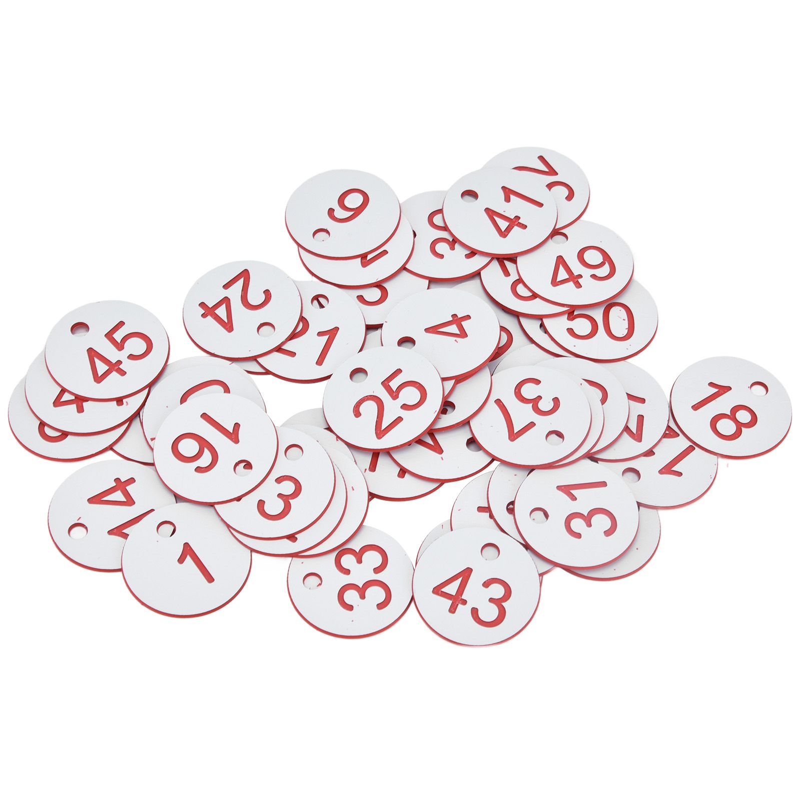 50Pcs Beehive Tag ABS Round Numbered Sign Labels with Hole Livestock Beekeeping SuppliesWhite 1-50 — image 3