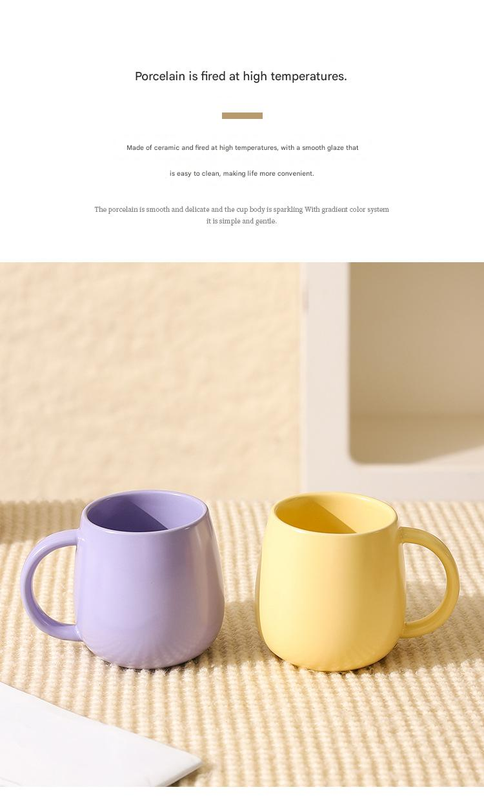 Yellow Premium Macaron Ceramic Coffee Mug - 480ml Large Capacity Belly Cup with Underglaze Finish, Minimalist Nordic Style Porcelain Mug for Coffee, Tea, Milk — image 4