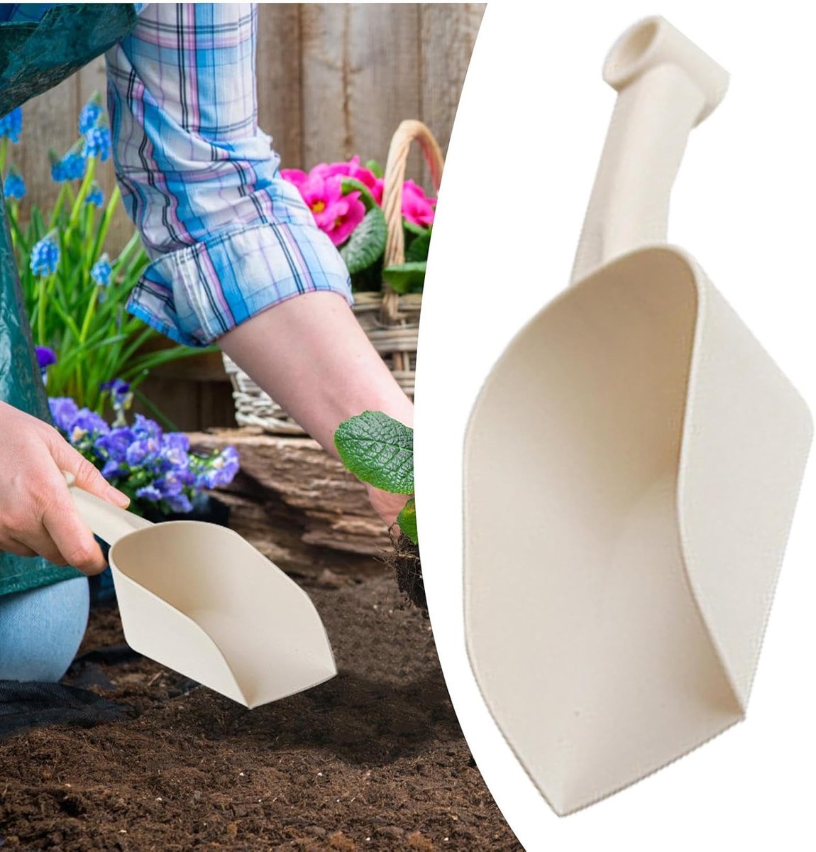 Garden trowel - planting trowel - plastic - Multi-purpose trowel - Ergonomic Stainless Steel Garden Trowel - Small Planting Trowel - Deep Bottom - Small Garden — image 4