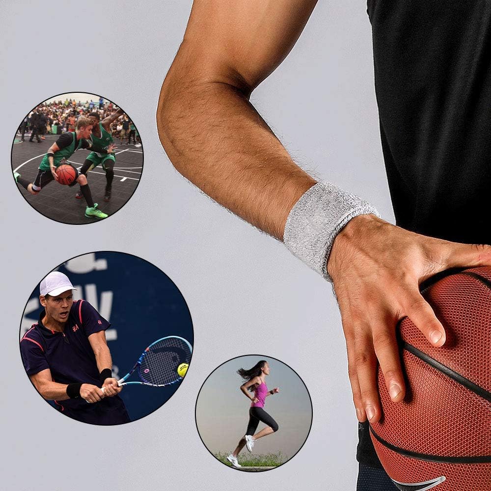 Wrist sweatbands - 2-piece sports sweatbands for men and women - for the gym - tennis - running - basketball - moisture-wicking โ image 5