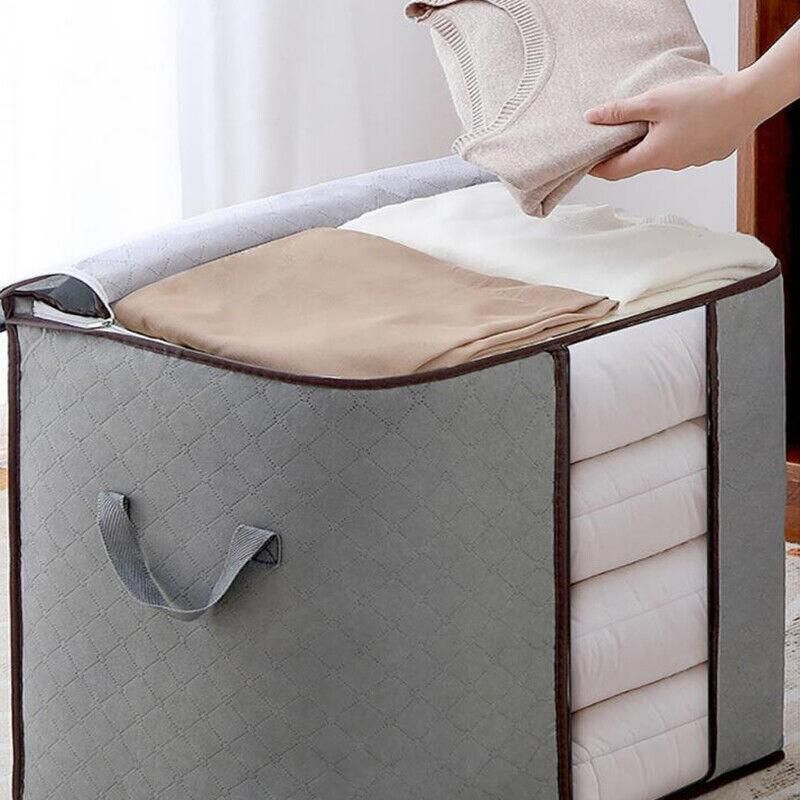 1/4X Bamboo Charcoal Clothes & Quilt Storage Bag with Zipper Box - 1 x Horizontal โ image 4