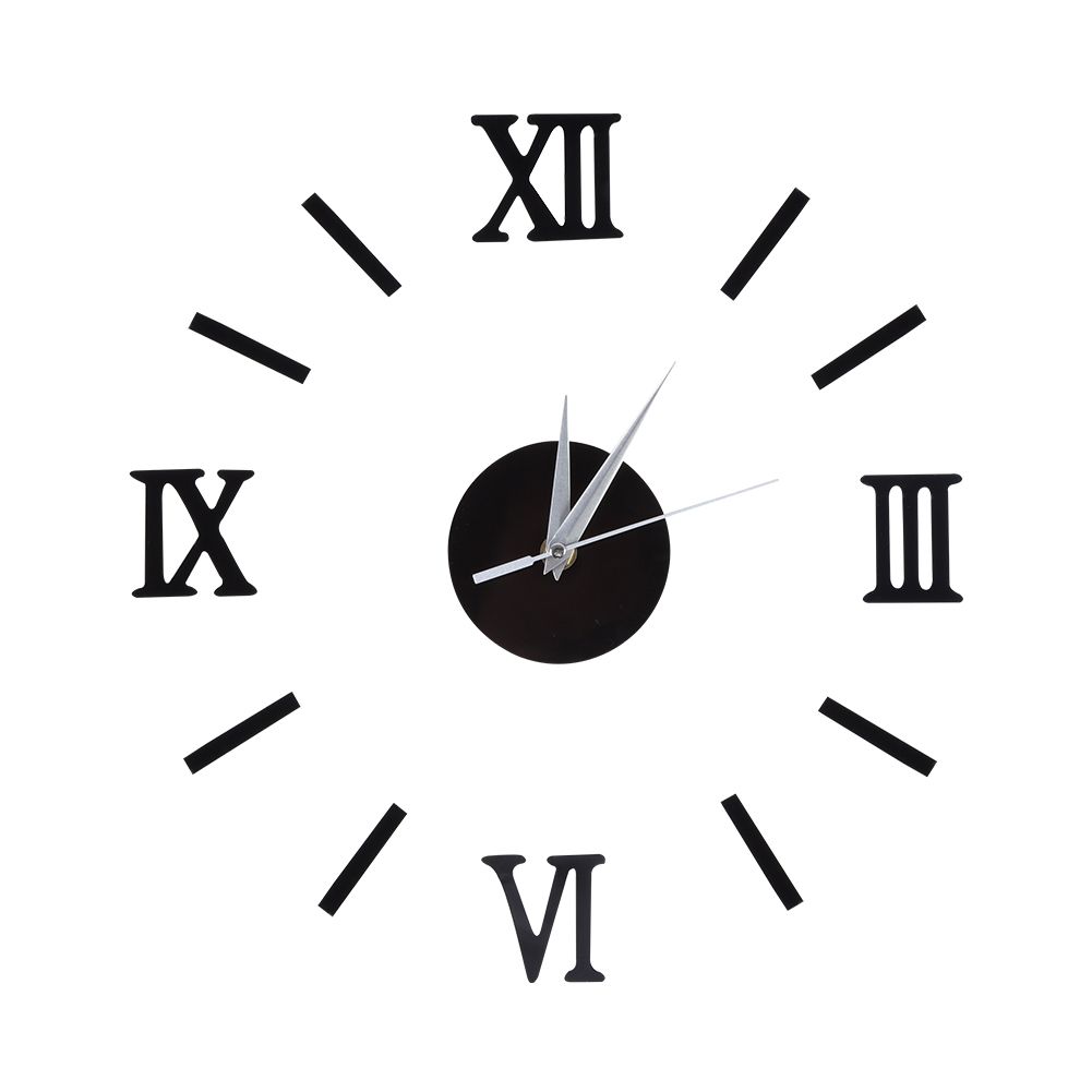 Frameless DIY Wall Clock 3D Mirror Wall Clock Mute Wall Stickers for Living Room Bedroom Home