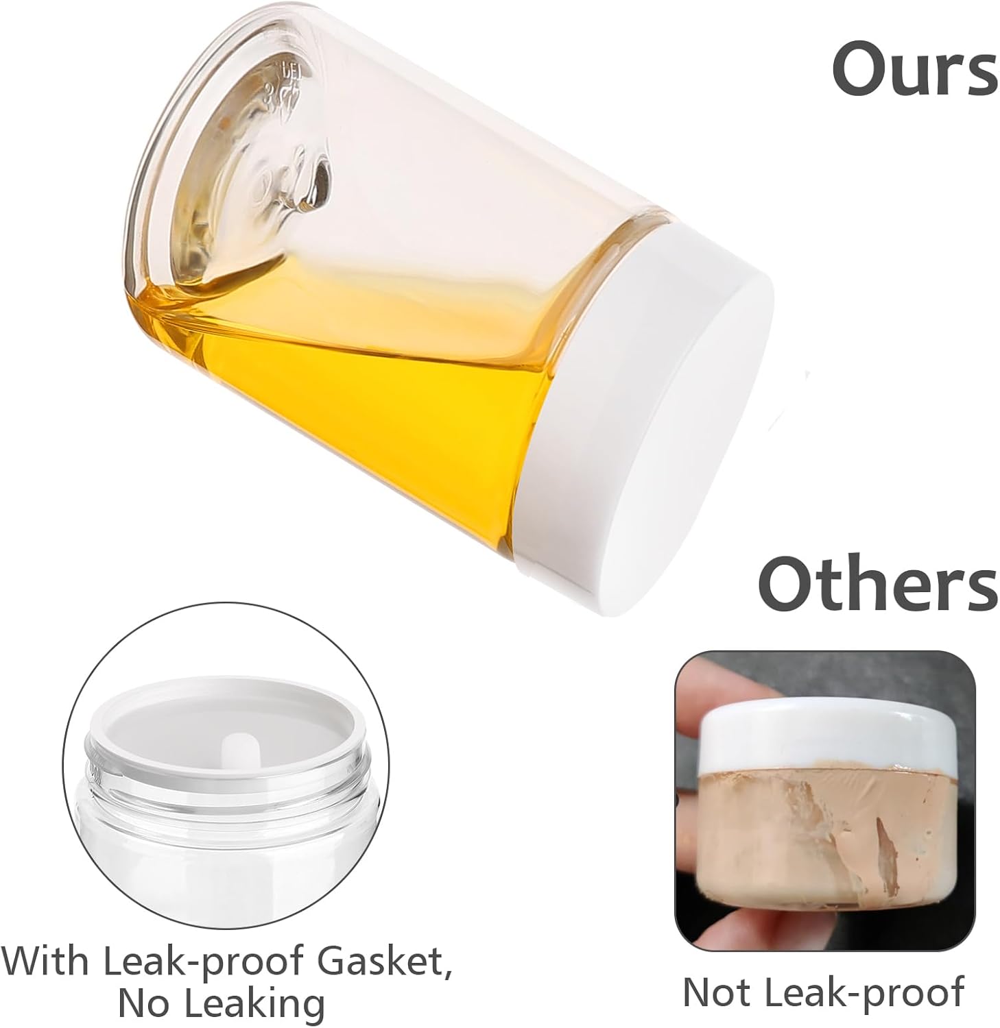 4 Pack Plastic Jars, 4 OZ Round Clear Cosmetic Container Jars with White Lids, Leak Proof Makeup Sample Container, Refillable Travel Cosmetic Storage for DIY — image 6