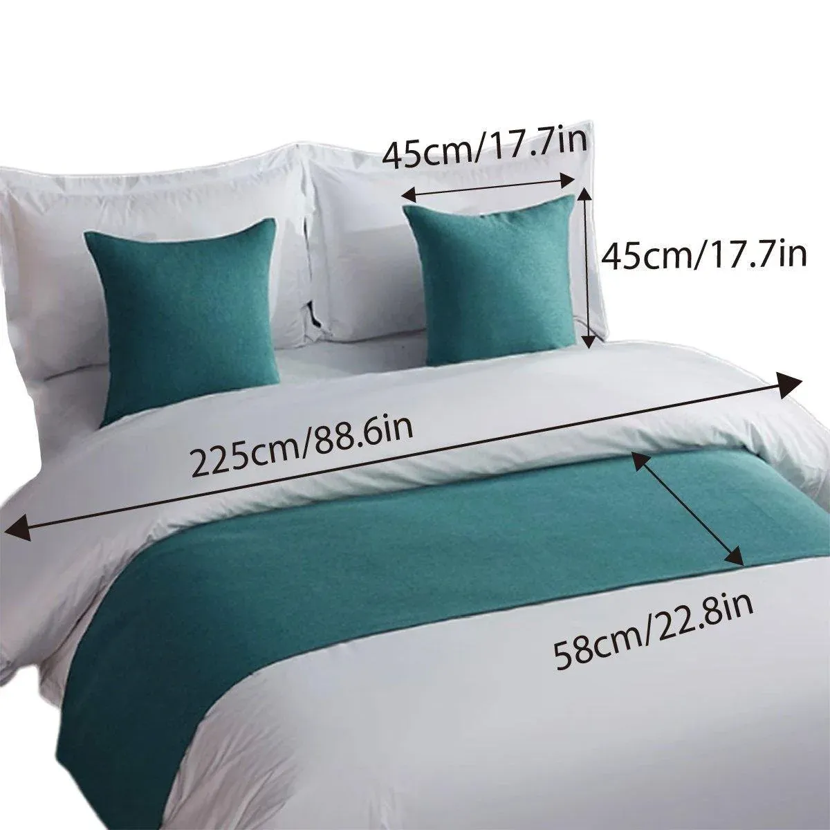 Luxury Hotel Bedding Set Bed End Towel Pillow Cover for Bedroom and Hotels - Green-45x45cm-Pillow cover — image 4