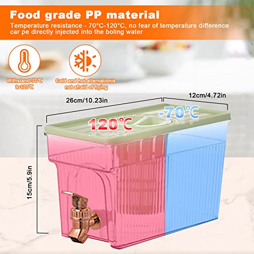 Fridge Water Dispenser Jug with Tap and Filter for Cold Water, Tea and Juice, Large-Capacity Beverage Server, White — image 4