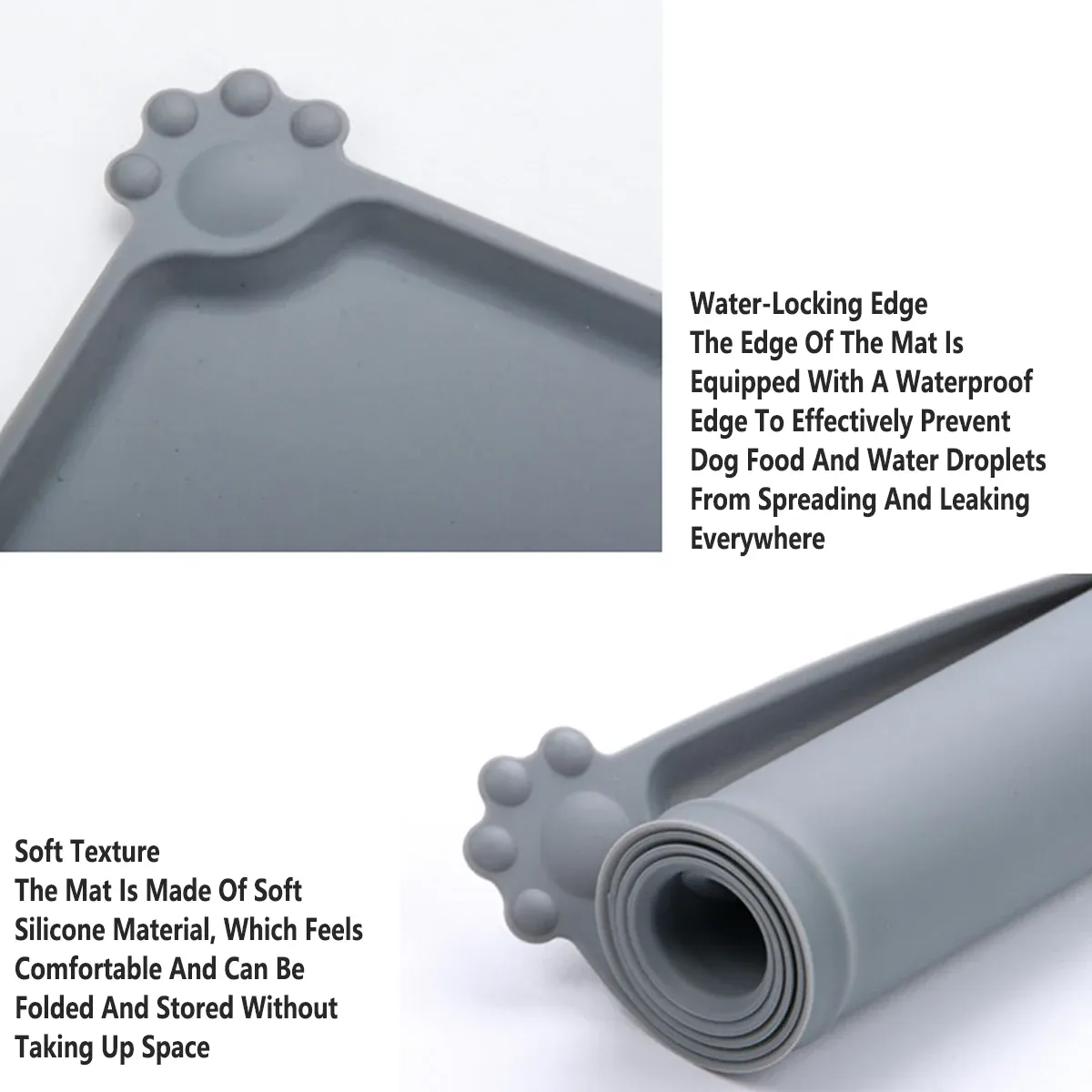Silicone Pet Mat Spill-Proof Easy to Clean Mat for Pets Dog Food Placemat - 48x30cm — image 4