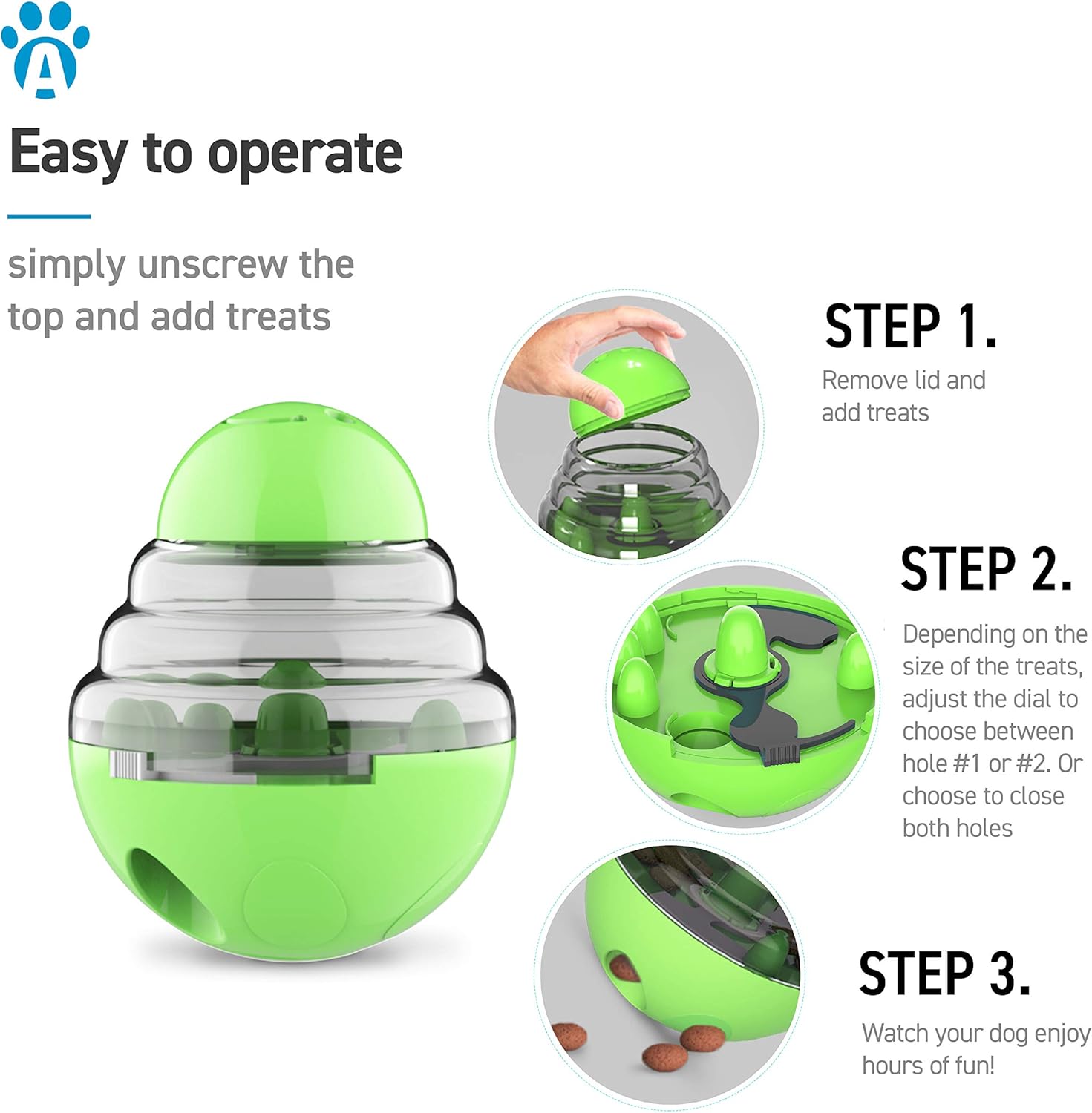 Green Interactive Dog Snack Ball Chew Toy Food Dispenser for Dogs — image 2