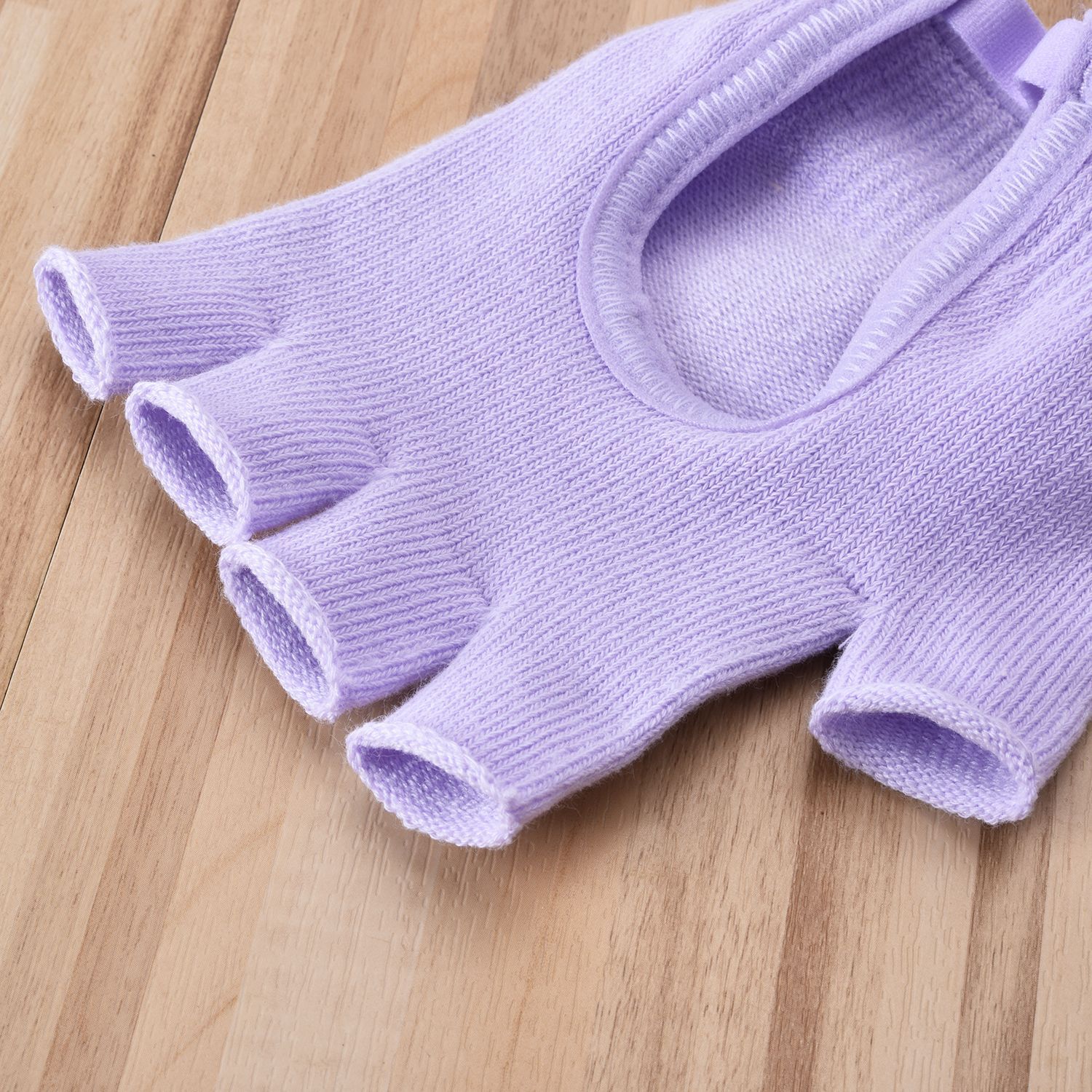 Beige 2-Pack Women's Non-Slip Yoga Gloves - Open Back Half Finger Cotton Stretchy Grip Gloves for Aerial Yoga, Pilates, and Fitness โ image 3