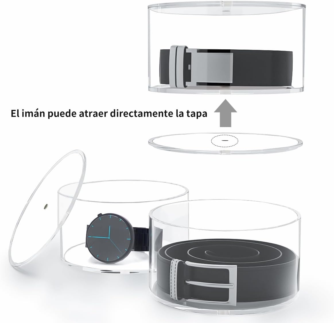 Belt Organizer, Acrylic 5 Layers Belt Case Storage Holder and Display for Accessories like Jewelry,Watch,Bracelets — image 3