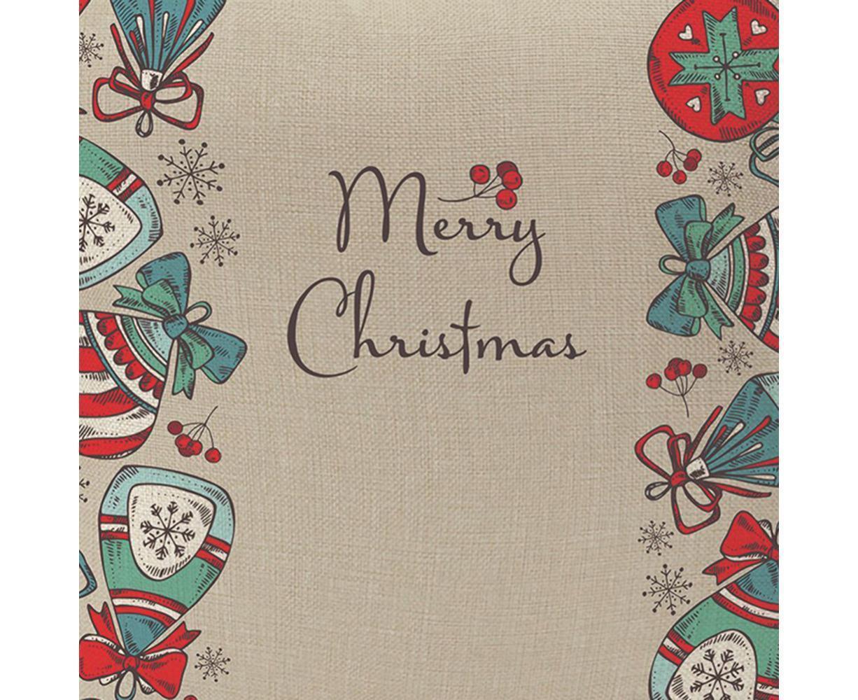 Merry Christmas Throw Pillow Covers 18x18 Inch, Xmas Trees Decorative Cushion Cases for Home Decoration - Navy Blue — image 3