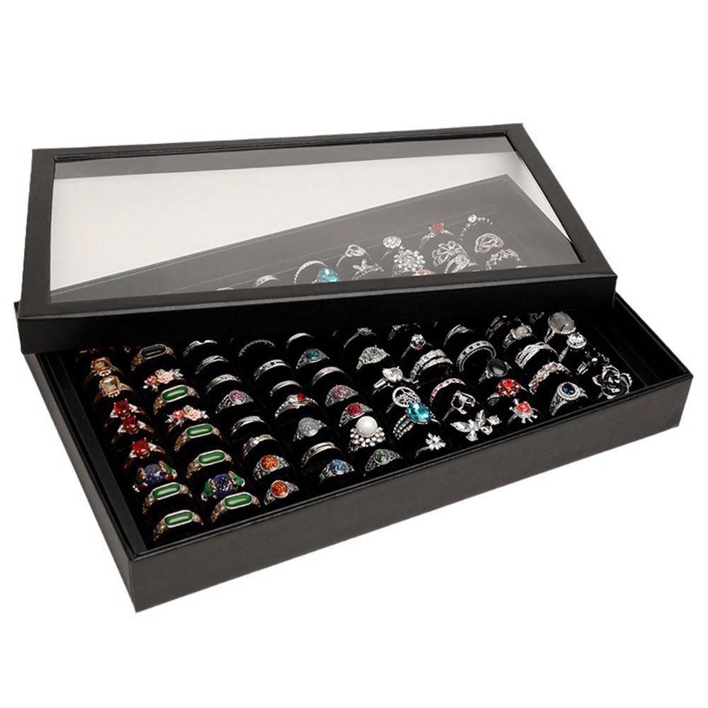 100 Slots Jewelry Ring Display Organizer Tray Case — image 4