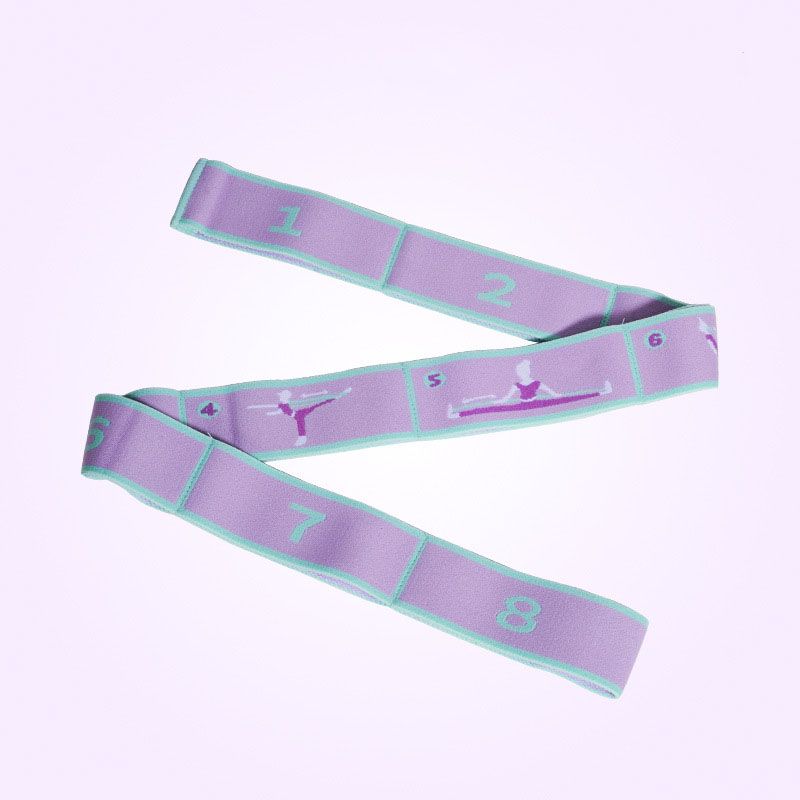 8 Grid Yoga Stretching Strap and 20LB Resistance Band Set for Pilates Workout Adjustable Stretch Band with Numbered Positions Glute Training Exercise Band — image 4