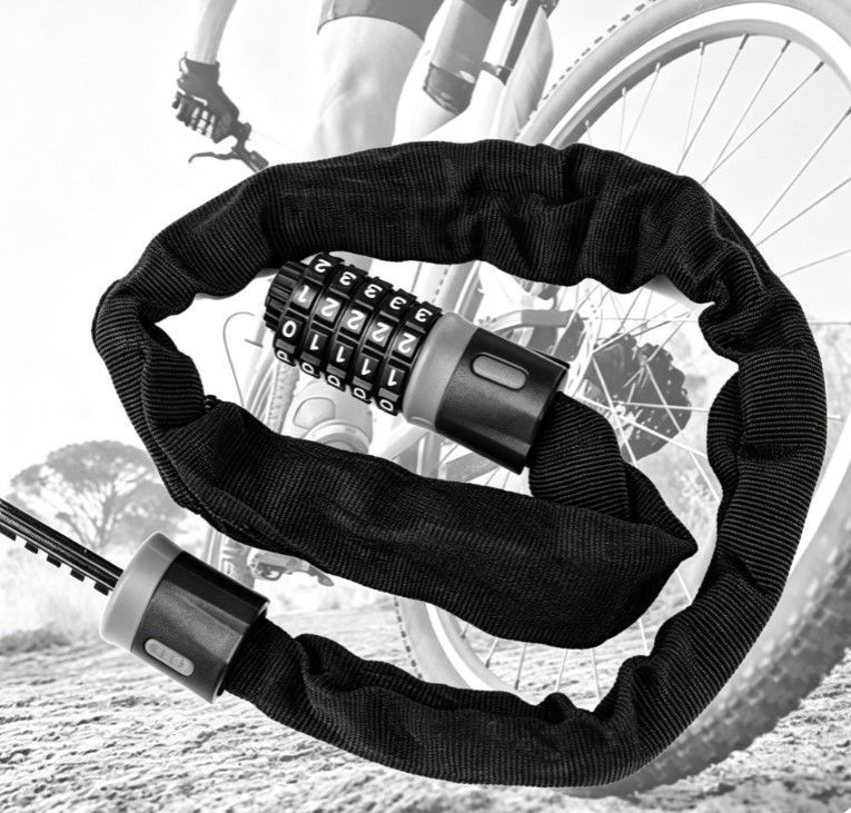 Bike Combination Lock - Black Grey, 1.2m