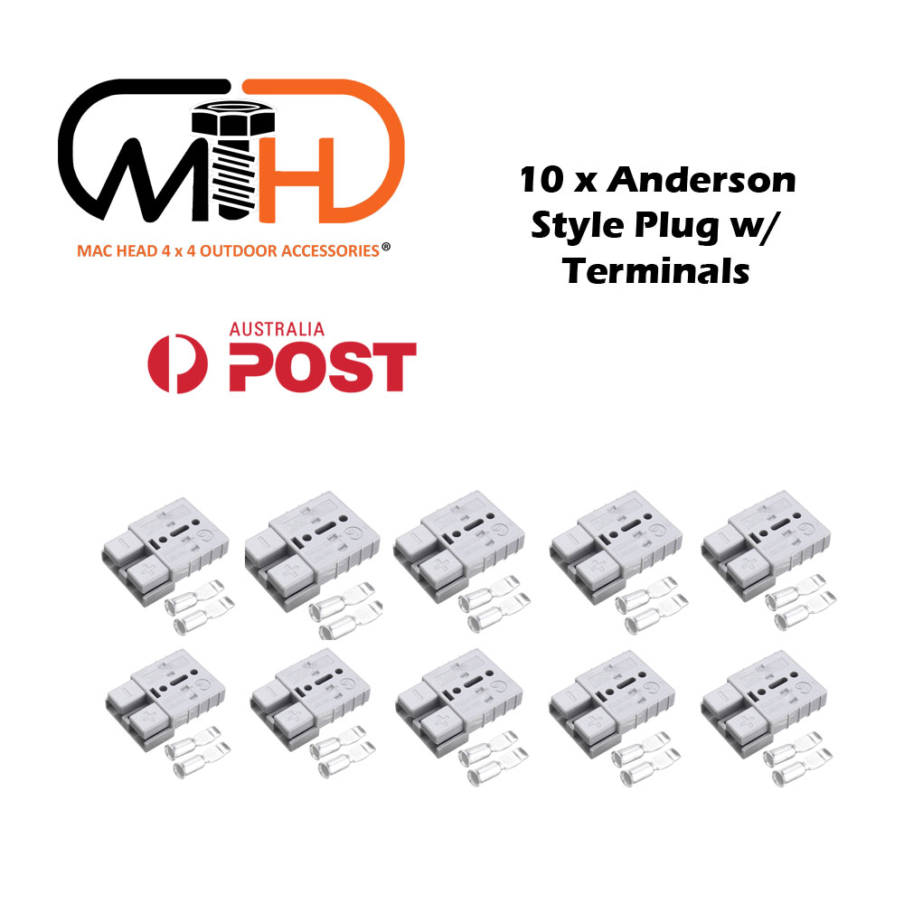 10x Anderson Style Plug connector 50AMP Caravan Trailer Solar 6AWG GREY — image 2