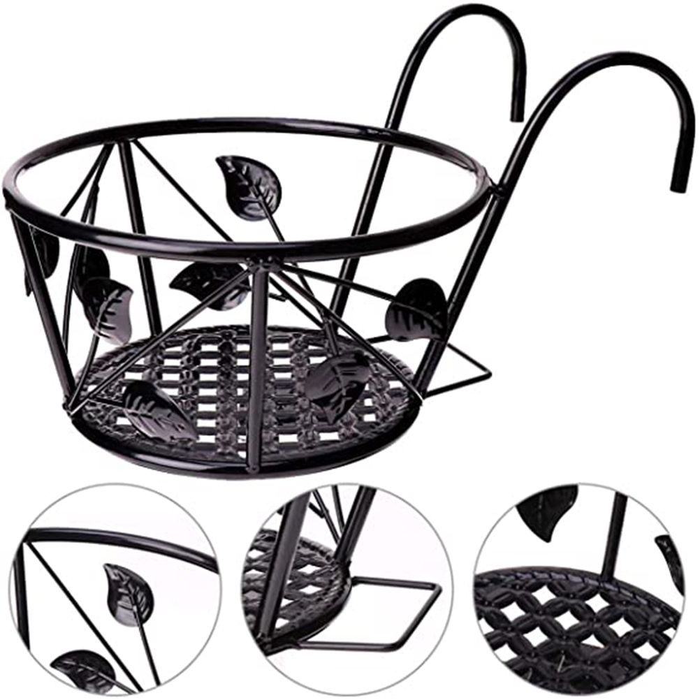 Iron Wire Hanging Flower Pot Holder Brackets Balcony Display Shelf Garden Plant Flower Holder Balcony Home Decoration โ image 6