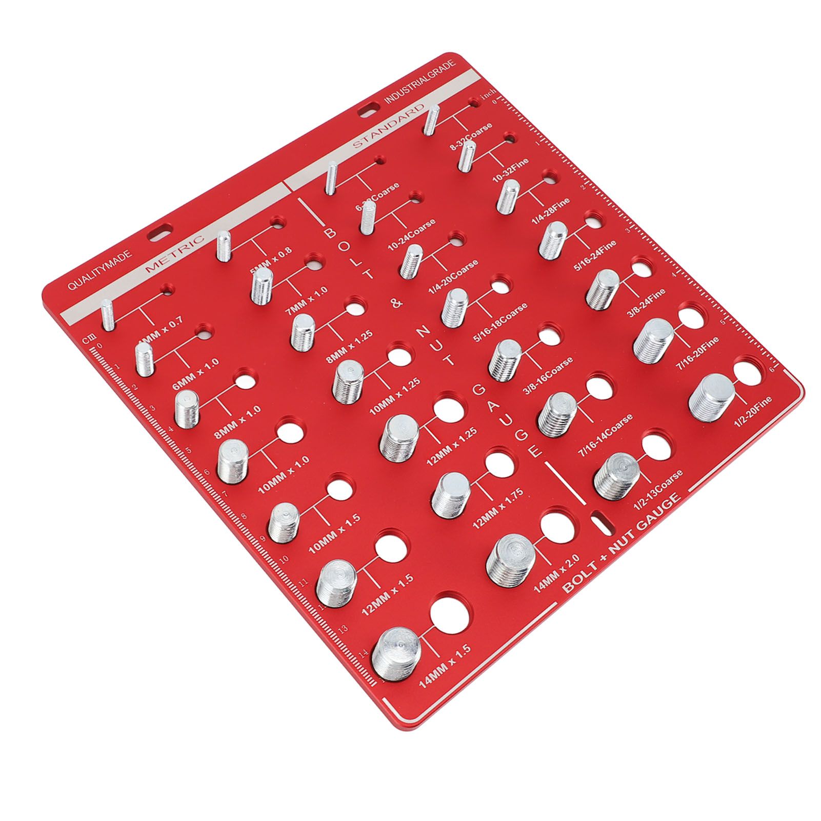 28 Hole Bolt Nut Identifier Gauge Metric Aluminum Alloy Nut Bolt Thread Checker for DIY Buffs โ image 4