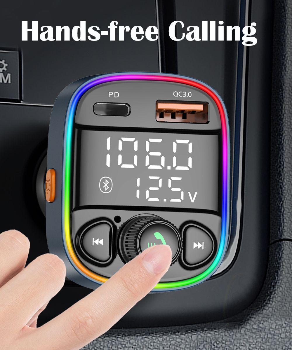 Bluetooth Car Adapter, Wireless Handsfree Call, Plug for FM Transmitter Radio Receiver, Card & Music Player — image 2