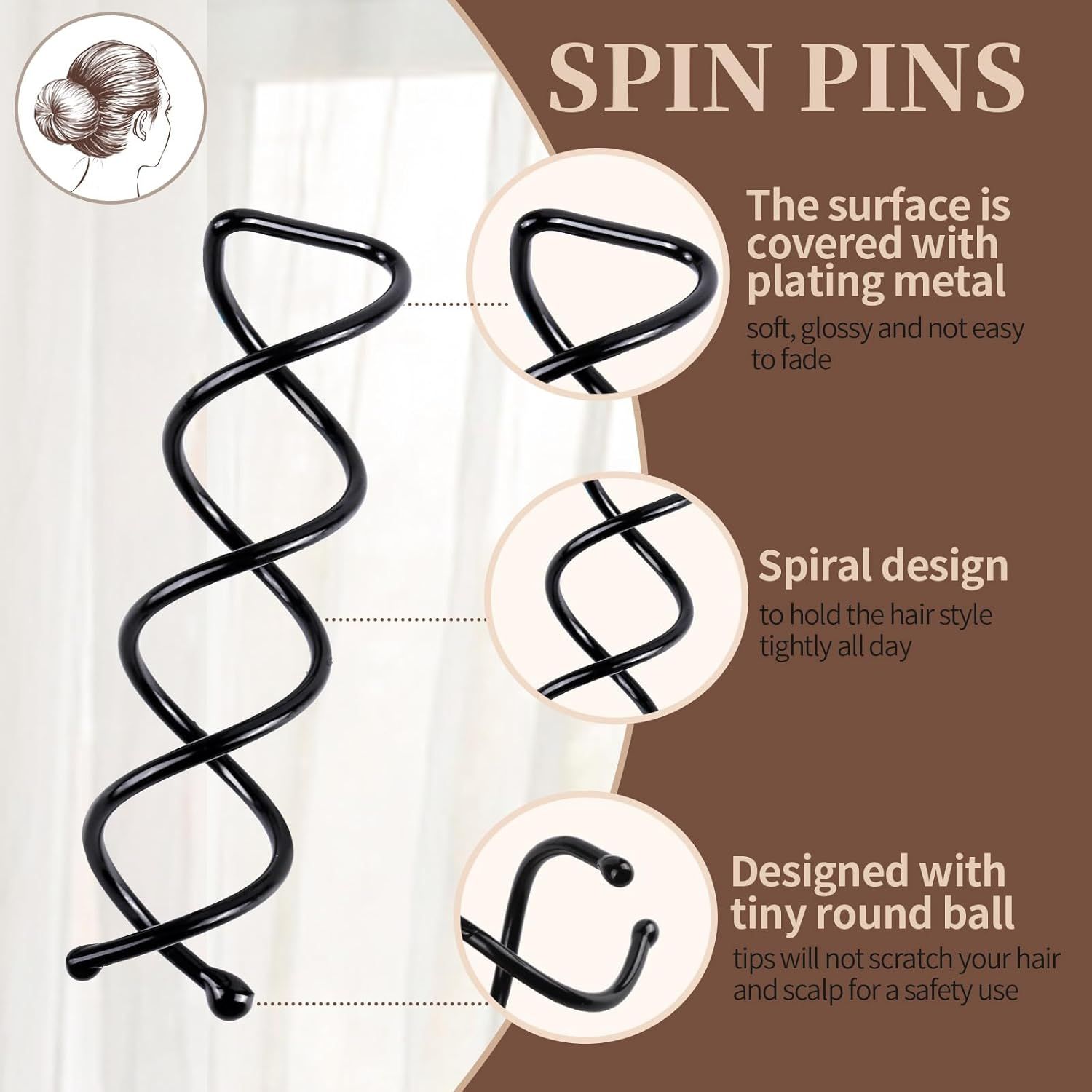 Spin Pins Spiral Bobby Pins or Girls — image 3