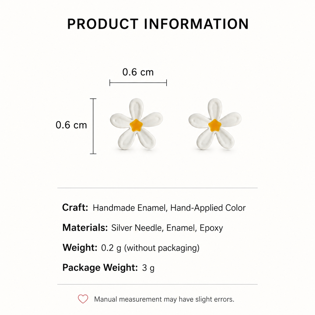 Mini Daisy Stud Earrings with Jewelry Gift Box - Cute Enamel Flower Earrings with Silver Needle, Lightweight Small Floral Earrings for Women and Girls โ image 4