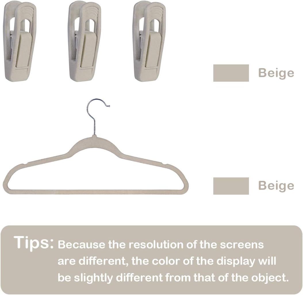 Velvet Hangers - Strong Finger Clips for Thin Pants (20pc, Beige) โ image 3