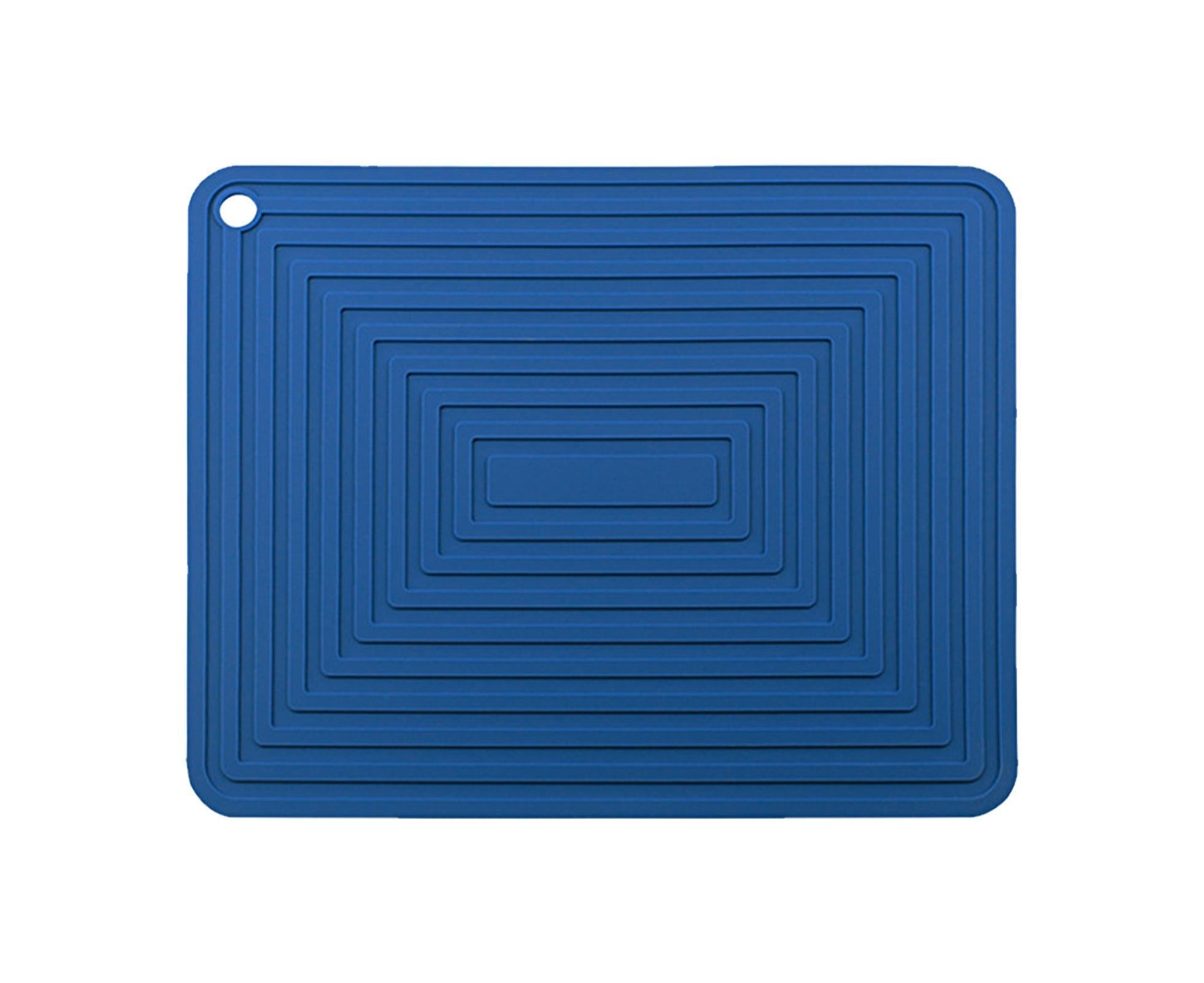 Table Mat Silicone Rectangular - Navy Blue