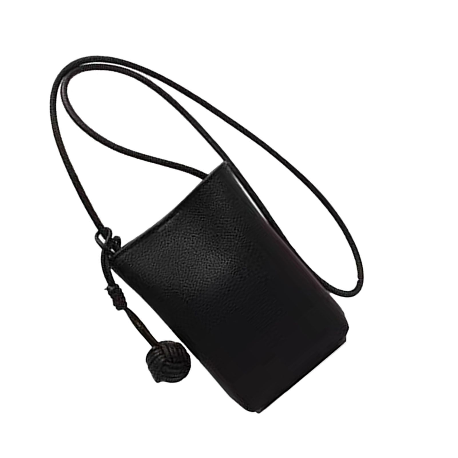 Cell Phone Shoulder Bag PU Leather Cute Mini Wallet Over Shoulder Strap Messenger Bag for Women Black โ image 3