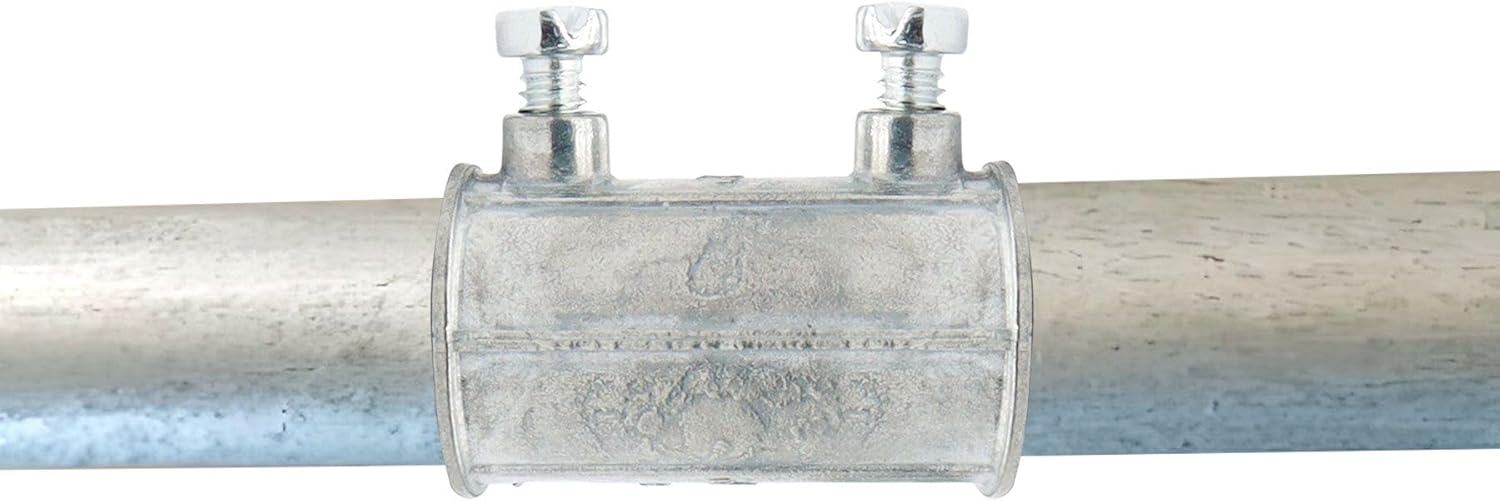 Xadnitu 30 Pieces 1/2" EMT Set Screw Type Conduit Coupling, Metallic Die-Cast Conduits Fitting for Factory, Garden Pipes Connection โ image 6
