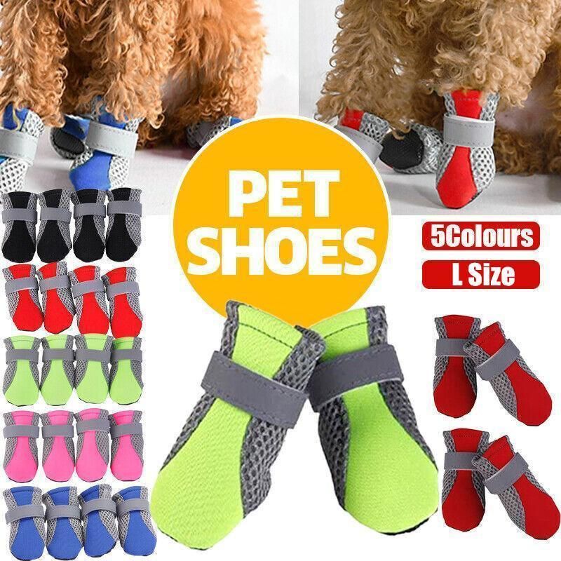4PCS L Size Anti Slip Waterproof Protective Dog Shoes Rain Boots Pet Socks Booties - Red — image 2