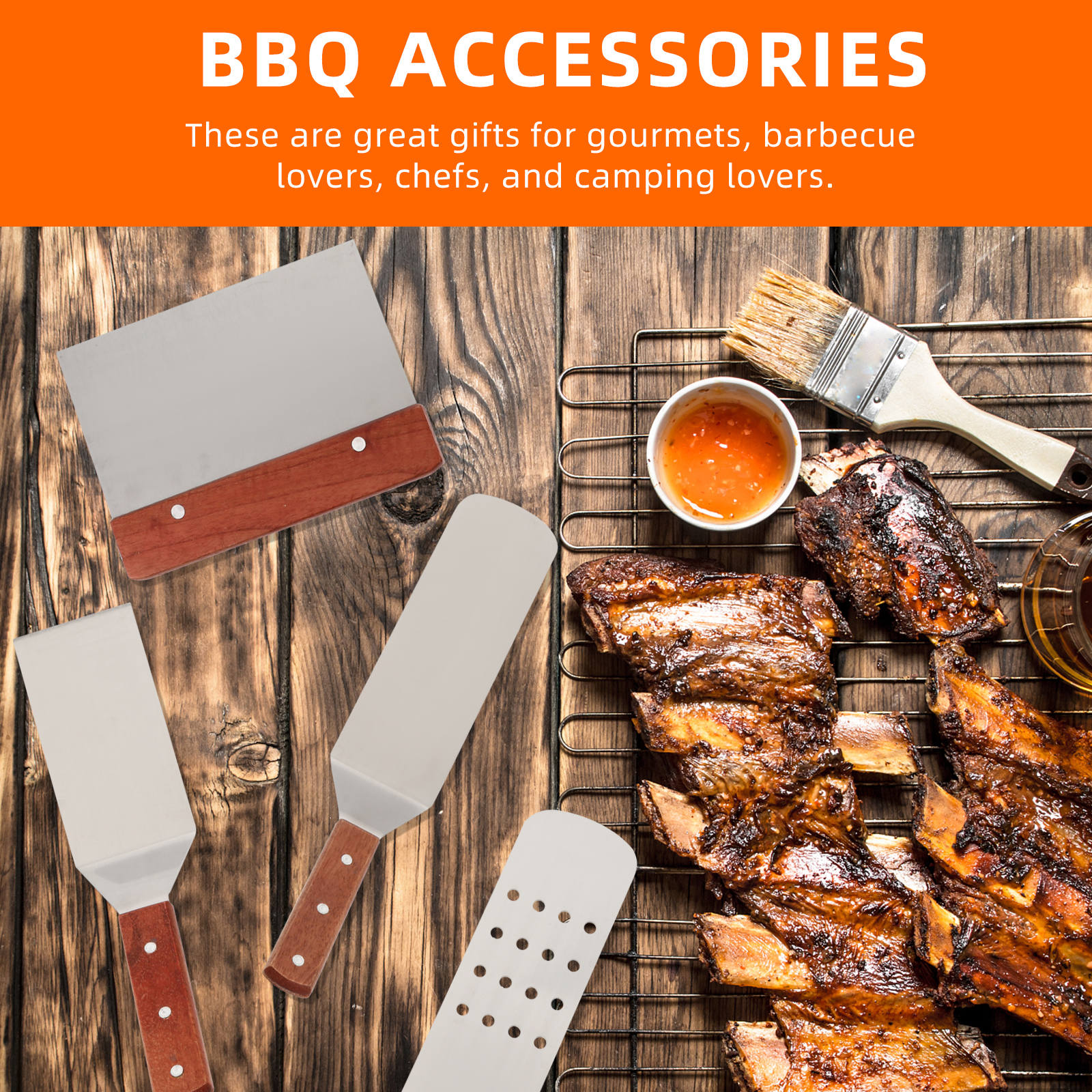 Grill Accessory Bbq Grill Utensils Set Stainless Steel 1 Set 12Pcs — image 5