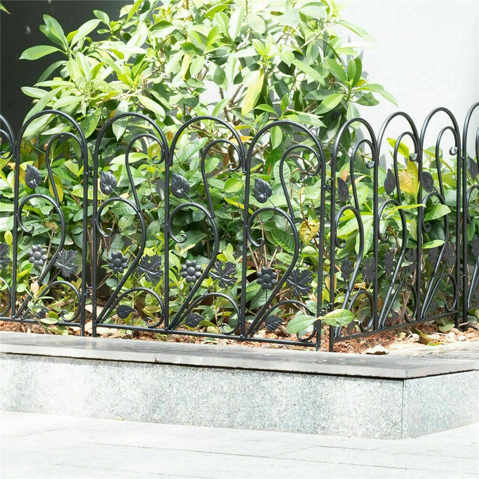 5-Piece Decorative Garden Fence Black Metal Wire Patio — image 5