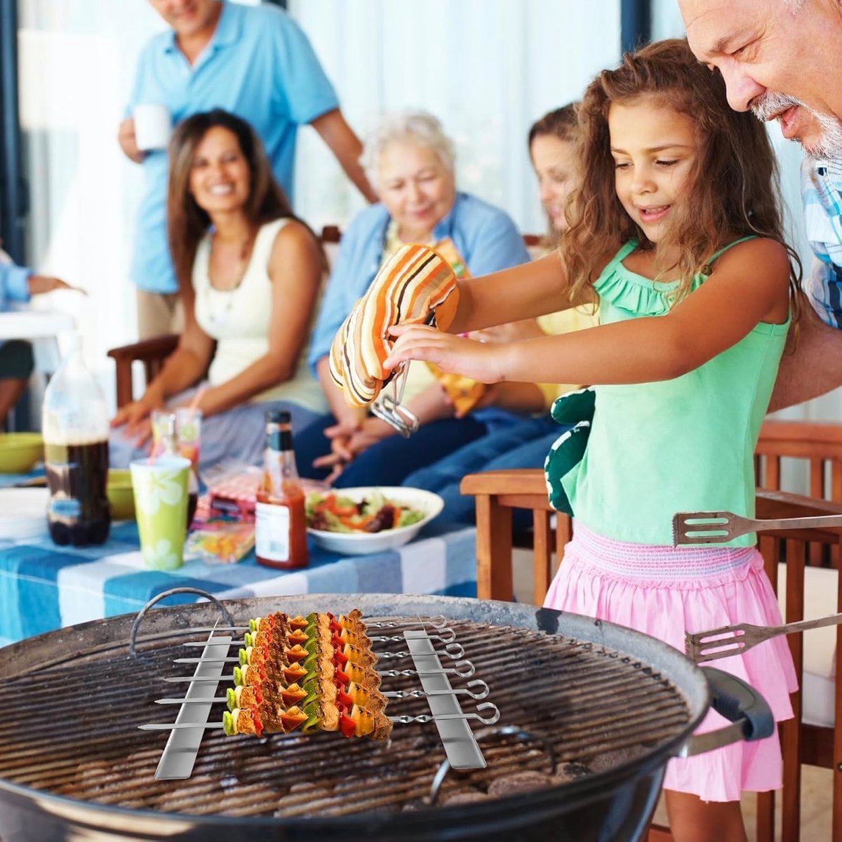 4 pieces - Skewer holder - Stainless steel skewer rack - BBQ Skewer Holder - Stainless Steel Skewer Holder - Shish kebab - stainless steel grill - BBQ — image 2