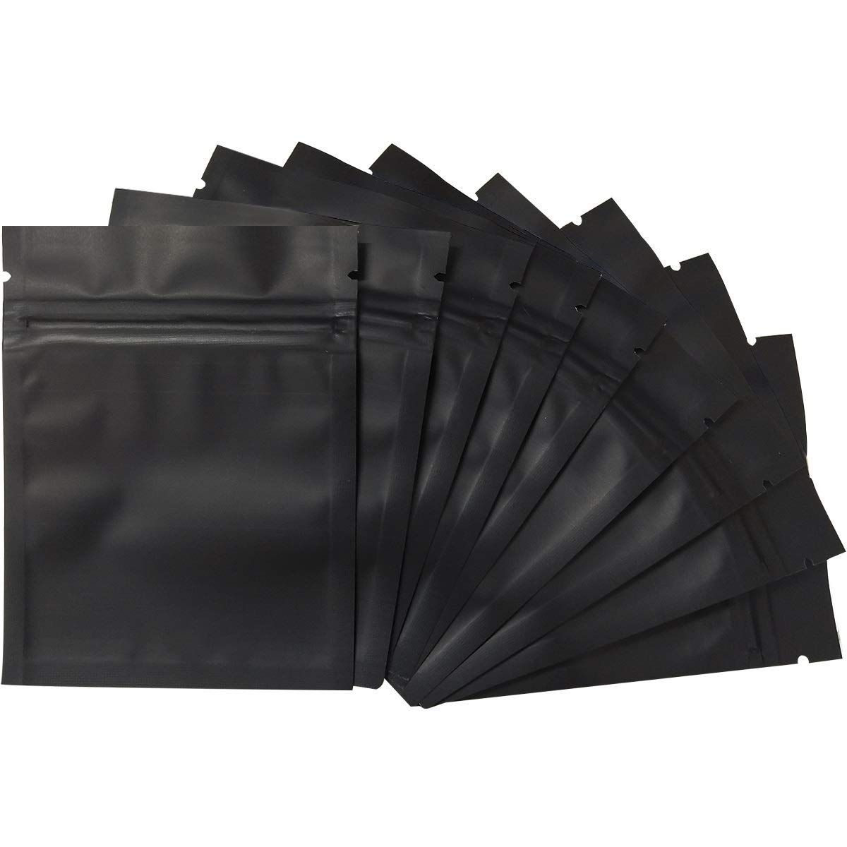 Smell Proof Bags - 100 Pack Smell Proof Bags - 3 x 4 Inch Resealable Mylar Bags Foil Pouch Bag Flat Bag Matte Black