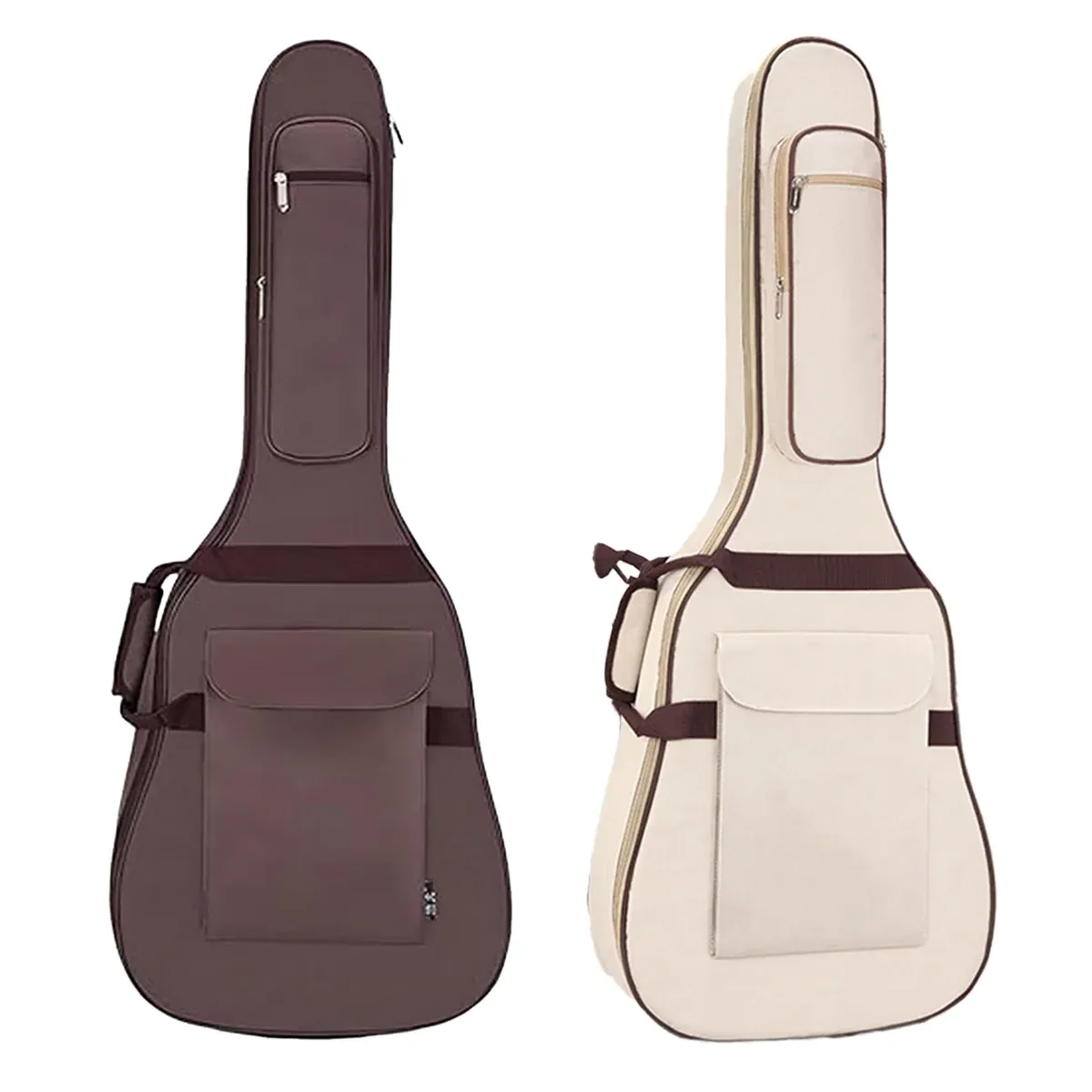 Waterproof Guitar Bag Musical for Guitars Protection Home Travel Gig Practice - Coffee — image 3