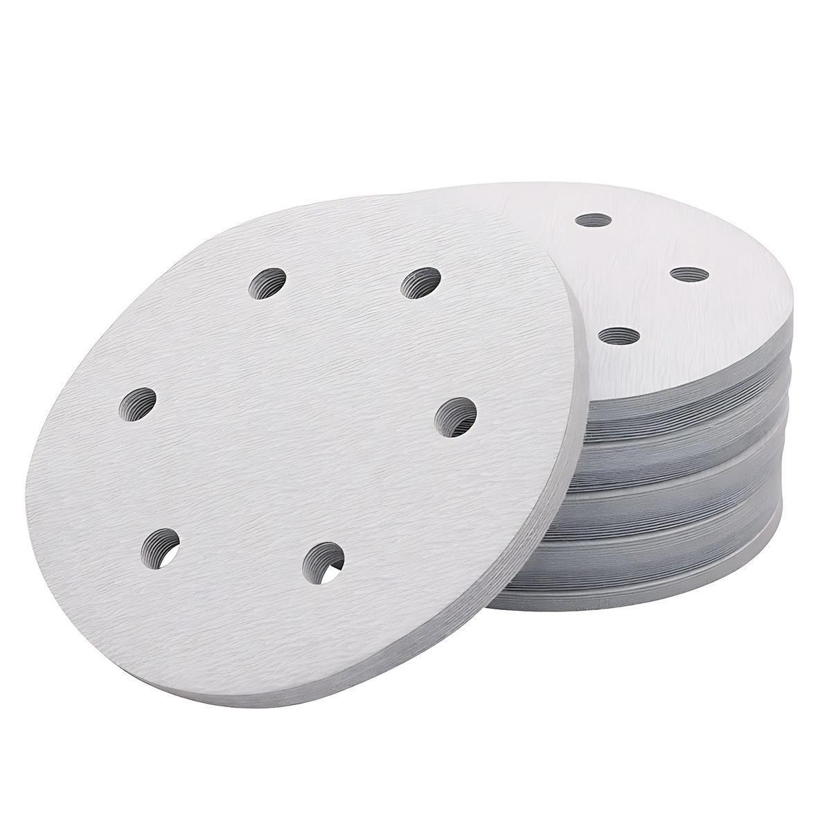 100x 123mm 6/8-Hole Sanding Discs Hook Loop Orbital Sander Pads 80 120 240 Grit - 320 Grits（8-Hole） — image 3