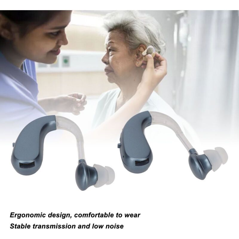 1 Pair Rechargeable Sound Aid Headphones Low Noise Hearing Aid Built-in Battery 450-3400HZ Blue โ image 3