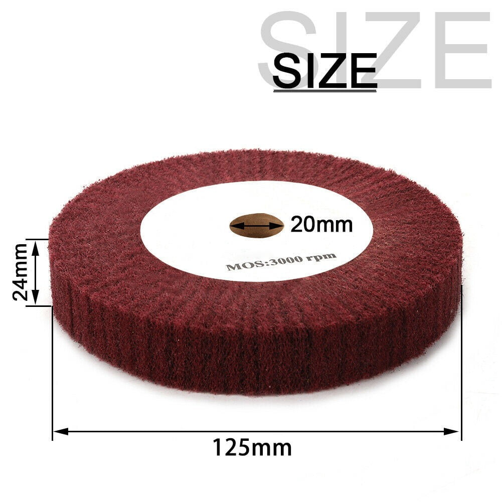 4”~12“ Nylon Fiber Flap Polishing Wheel Disc Non-Woven Abrasive Buffing 320-Grit 125Mm Smile Home 125Mm