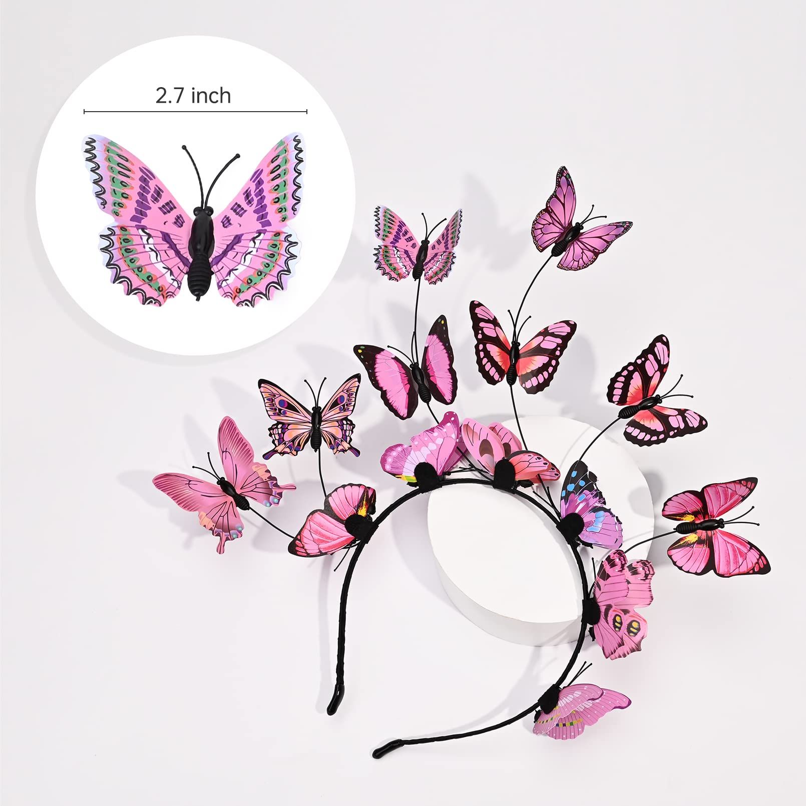 Butterfly Headbands Fascinators Hat Women Butterfly Costume Crown Headpiece for Women and Girls for your family — image 5