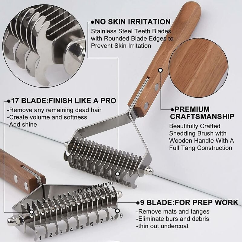 Coat King Heavy Duty Dog and Cat Deshedding Brush Grooming Comb Rake Significantly Reduces Shedding โ image 2