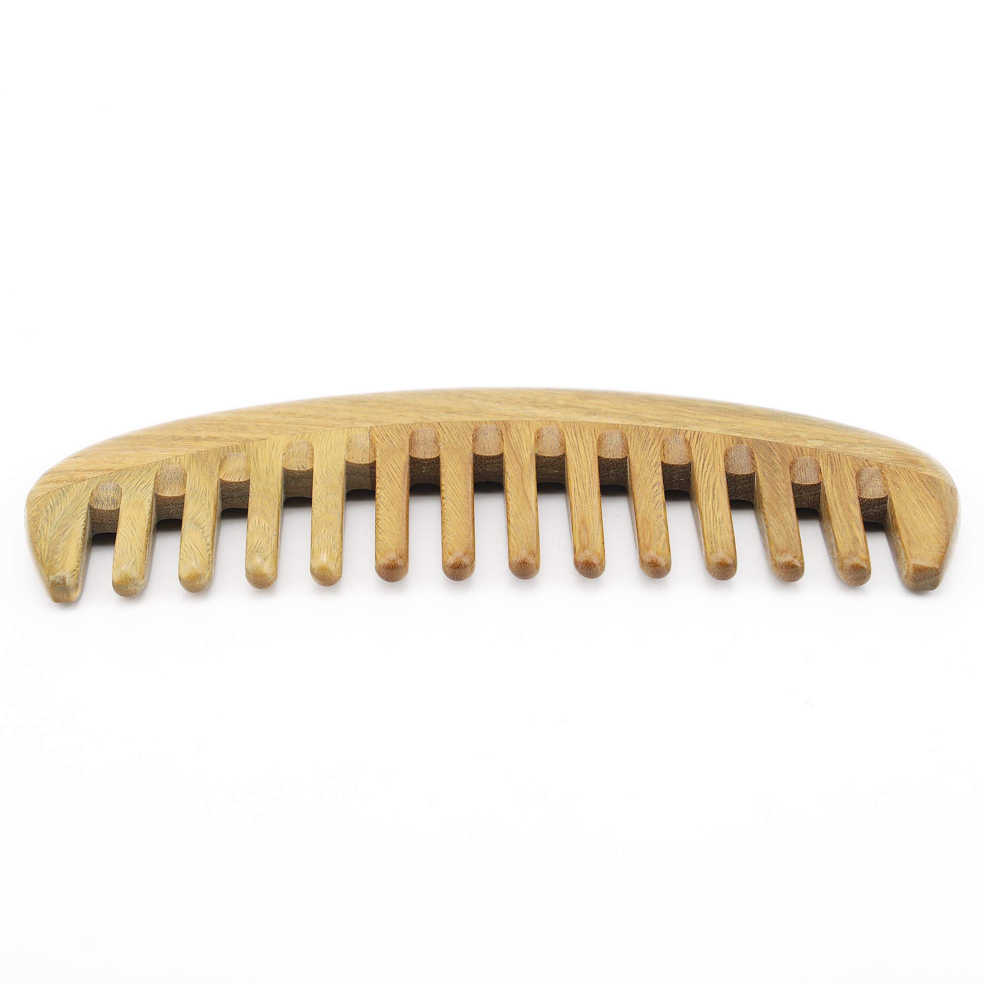 Handmade Natural Sandalwood Hair Combs - Anti-Static Sandalwood Scent Natural Hair Detangler Wooden Comb (Oval Wide Tooth) โ image 4