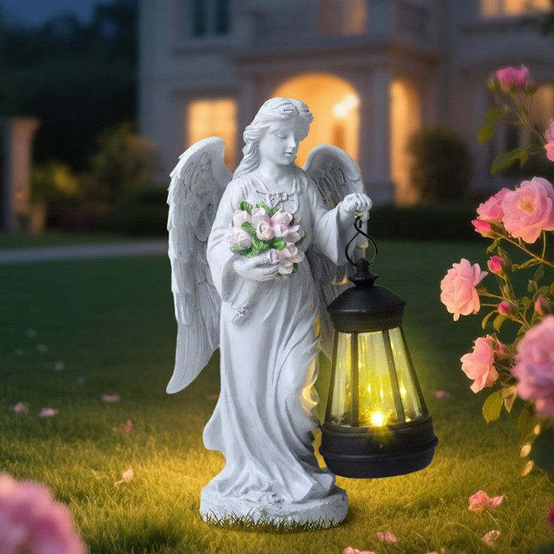 Solar-Powered Angel Lantern Outdoor Light, Resin Waterproof Garden Decorative Light, Walkway and Lawn Mood Light, Garden Statue Ornament for Ambiance — image 6