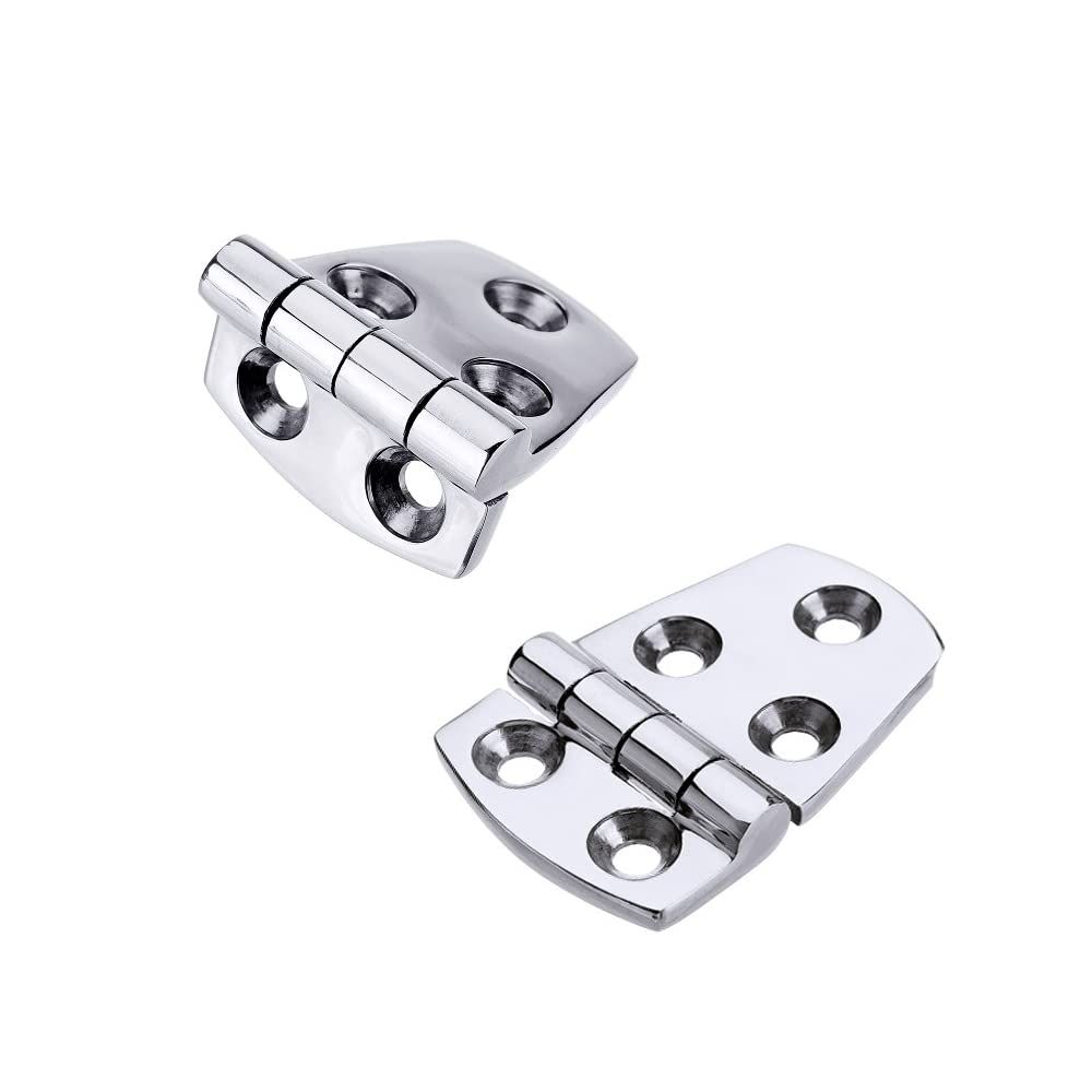 Boat Shortside Hinges Marine Flush Hatch Compartment Hinge Heavy Duty Stainless Steel W/Fasteners 1-1/2" x 2-1/4"9 (1 Pair) โ image 2