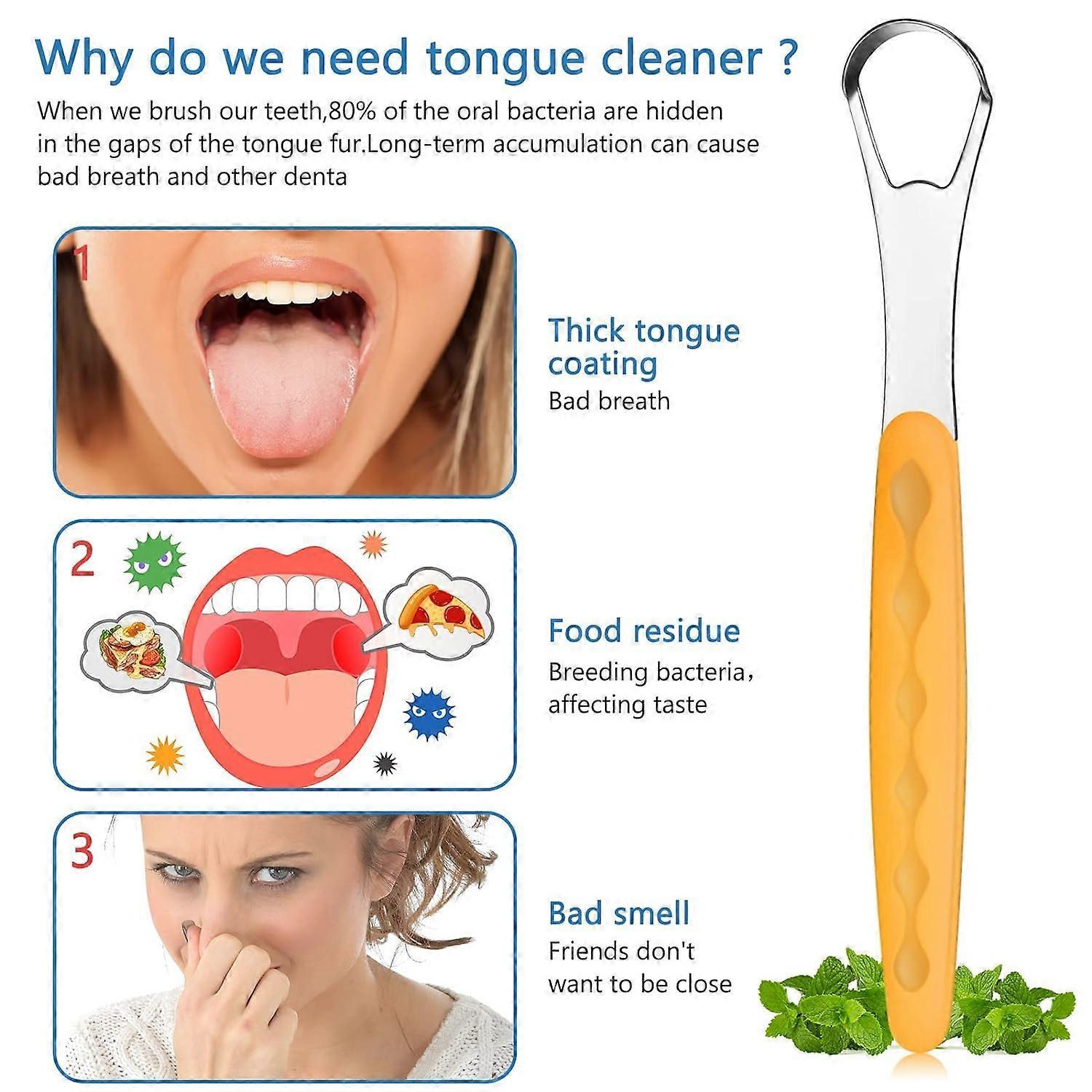 4PCS Stainless Steel Tongue Scrapers for Adults & Babies - Metal Tongue Cleaner for Bad Breath โ image 3
