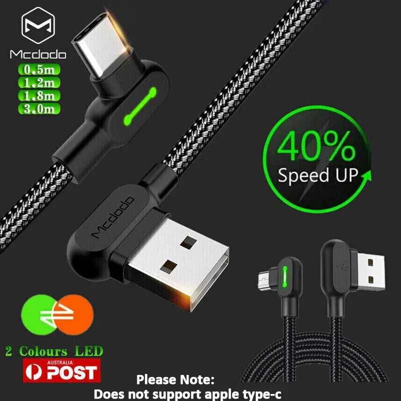 Mcdodo Fast Usb Cable Heavy Duty Charging Syn Charger Type-C 90 Degree Angle - 3m — image 2