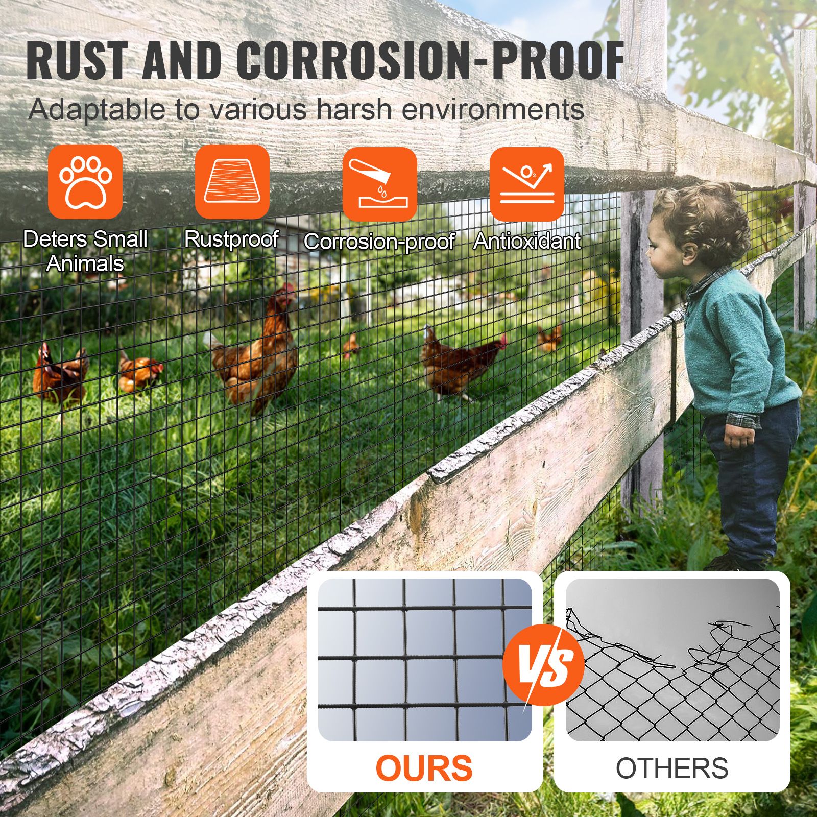 Hardware Cloth, 36'' x 50' Galvanized Wire Mesh Roll, 19 Gauge Chicken Wire Fence Roll, Vinyl Coating Metal Wire Mesh for Chicken Coop Barrier, Rabbit Snake โ image 5