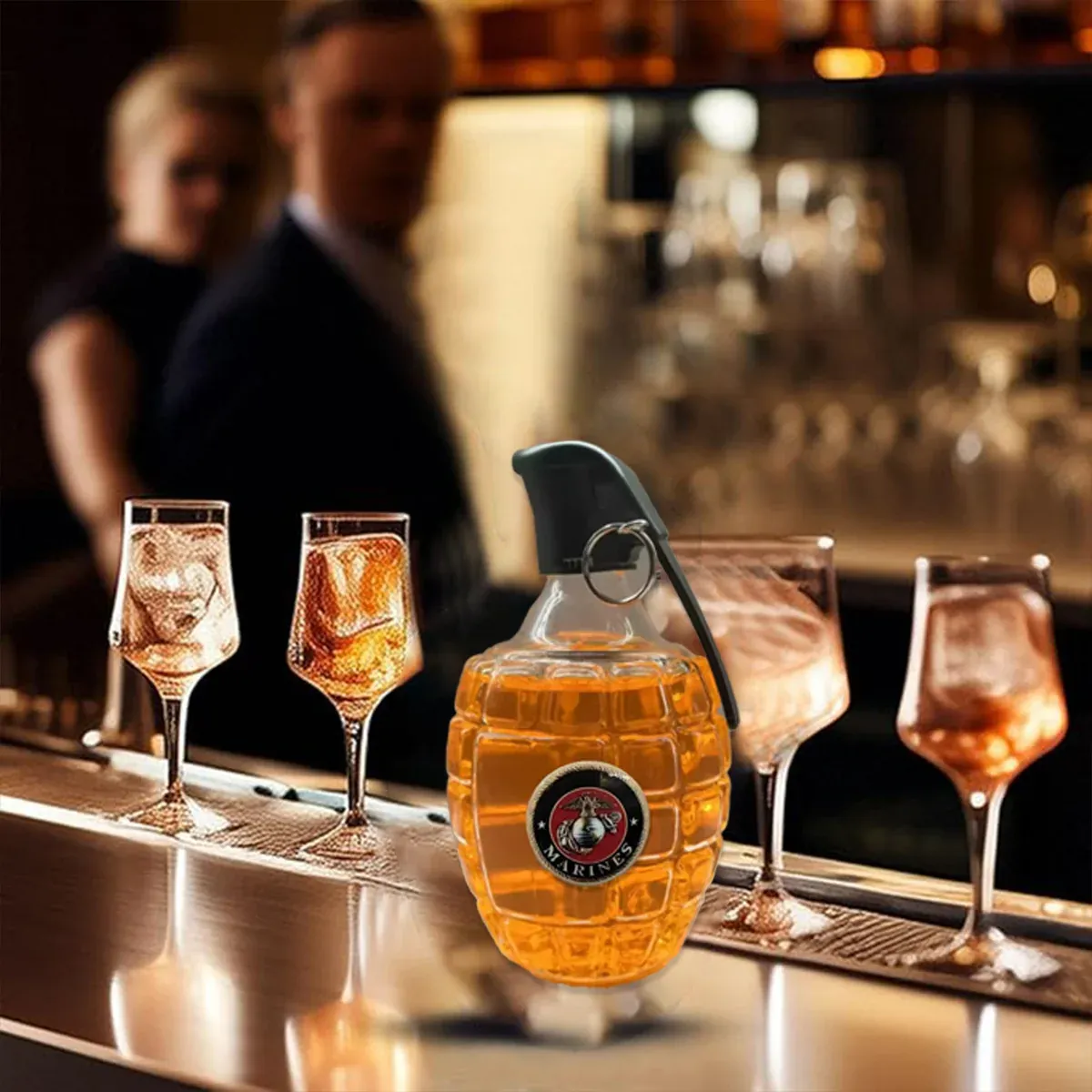 Creative Whiskey Bottle Clear 300ml Home Bar Decor Whiskey Lovers Gift Leak Proof — image 6