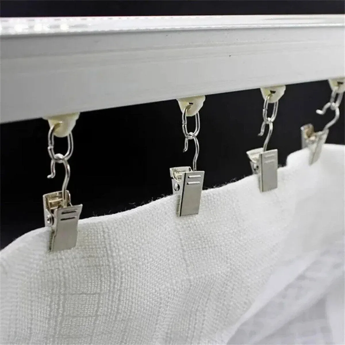 50PCS Stainless Steel Curtain Clip Hooks Strong Load-bearing Shower Accessories - Copper — image 6