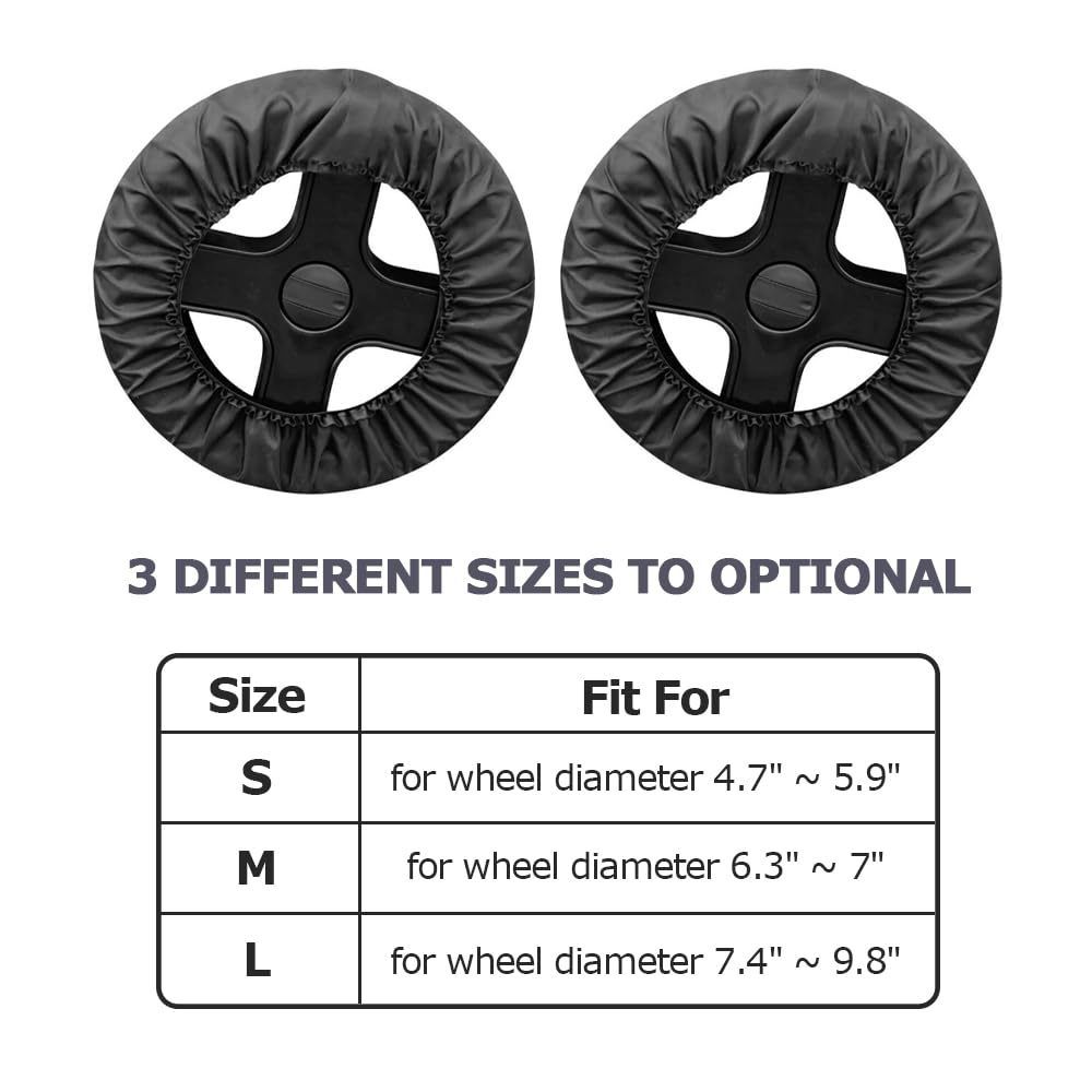 4Pcs Baby Stroller Wheel Cover, Dustproof Kid Baby Wheelchair Protector Pushchair Wheel Cover Stroller Accessory (2Pcs M + 2 Pcs L) β image 5