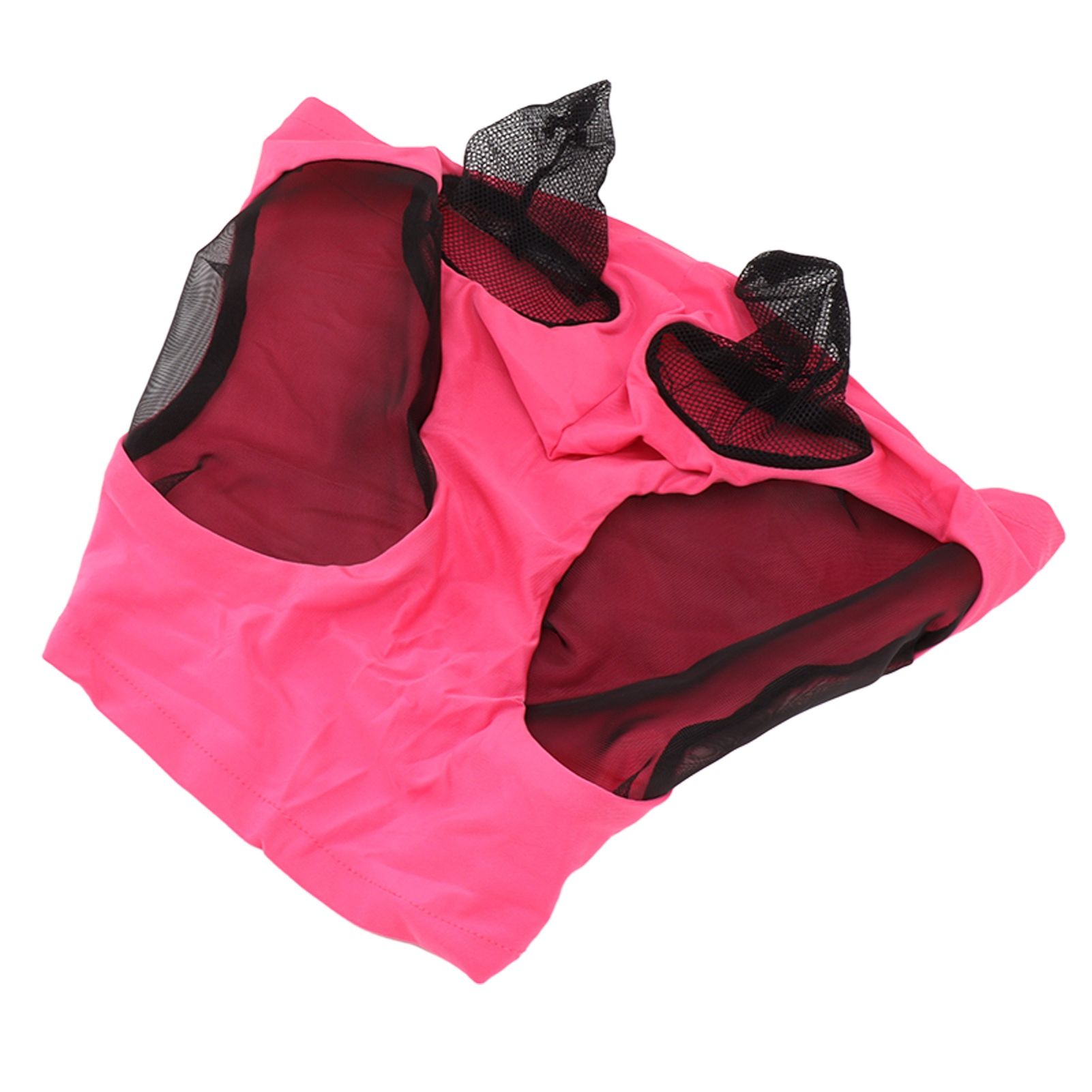 Horse Mesh Fly Mask Breathable Elastic Horse Face Mask with Ears Protection Riding Equestrian Equipment Rose Red — image 5